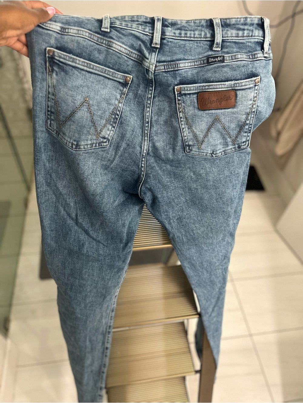 Wrangler Tall Women’s Acid Wash Distressed Jeans